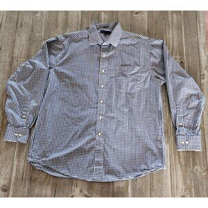 Tommy‎ Hilfiger Mens Regular Fit Checkered Cotton Shirt Blue Size 17 (34/35)